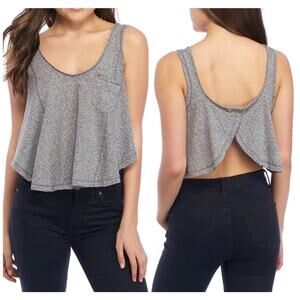 Free People Stevie Split Back Tank Gray XS
